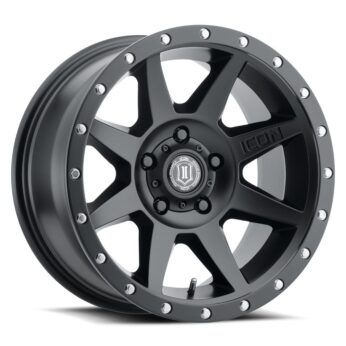 ICON ALLOYS REBOUND SAT BLACK - 17 x 8.5 / 5 X 4.5 / 0MM / 4.75" BS