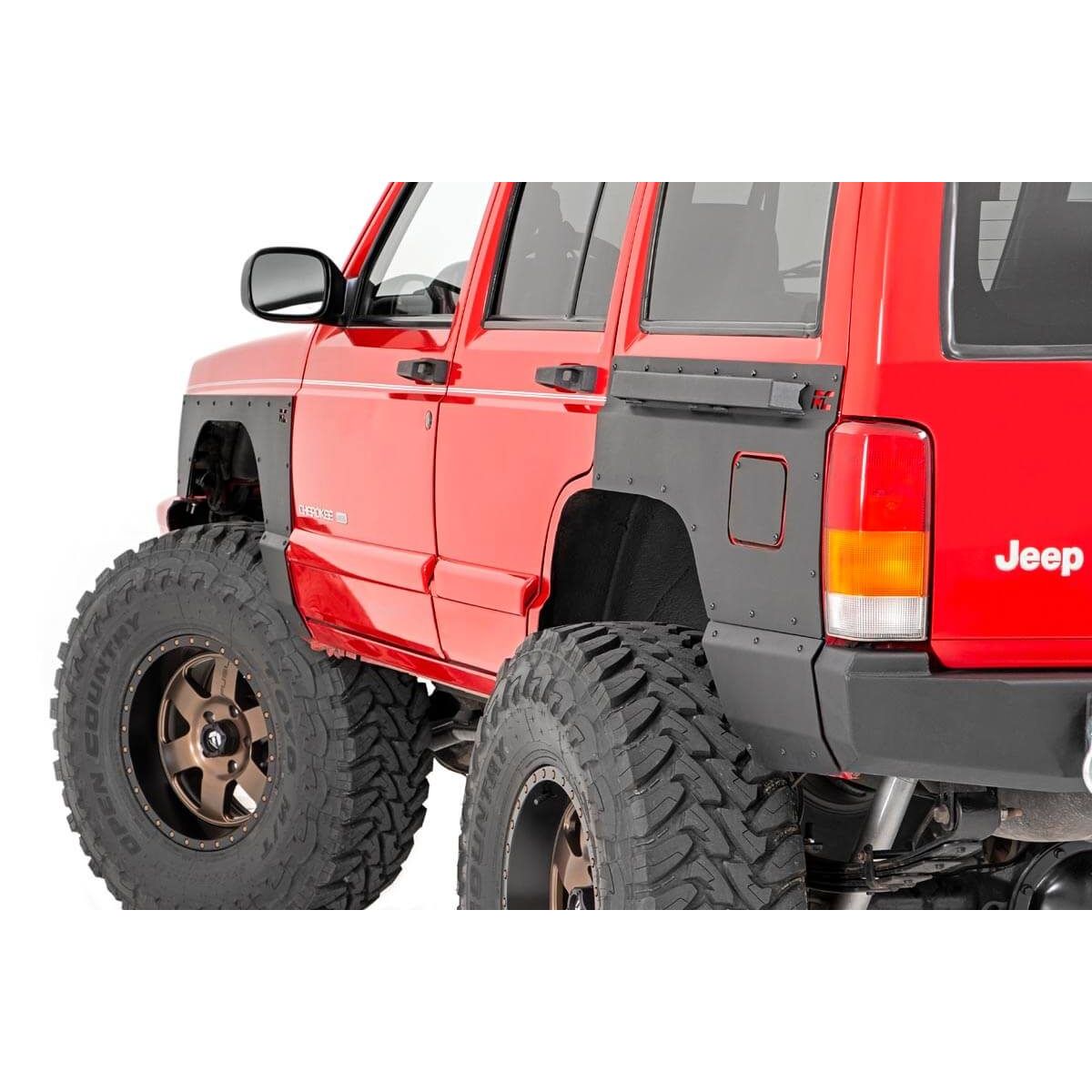 Rough Country Fender & Quarter Panel Armor - Rear - Combo - Jeep Cherokee XJ (97-01)