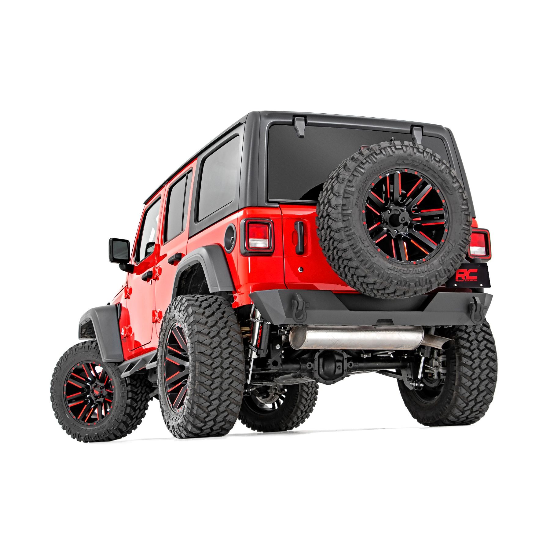 Rough Country Rear Bumper - Trail - Tire Carrier - Jeep Wrangler 4xe (21-23)/Wrangler JL (18-23)