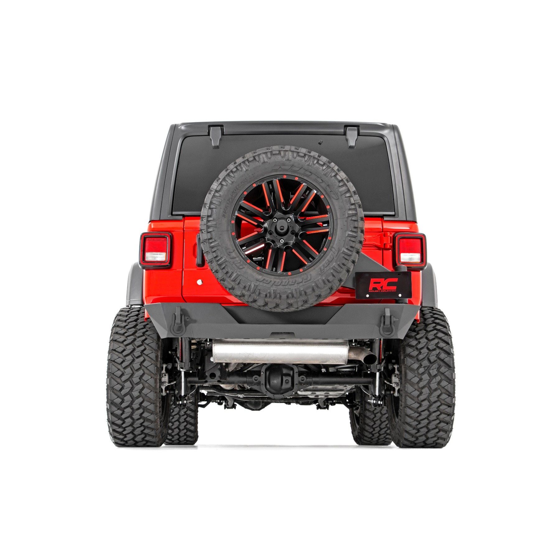 Rough Country Rear Bumper - Trail - Tire Carrier - Jeep Wrangler 4xe (21-23)/Wrangler JL (18-23)