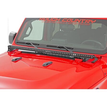 Rough Country LED Light - Cowl Mnt - 50 in Chrome Single Row - Jeep Wrangler JL (18-23)