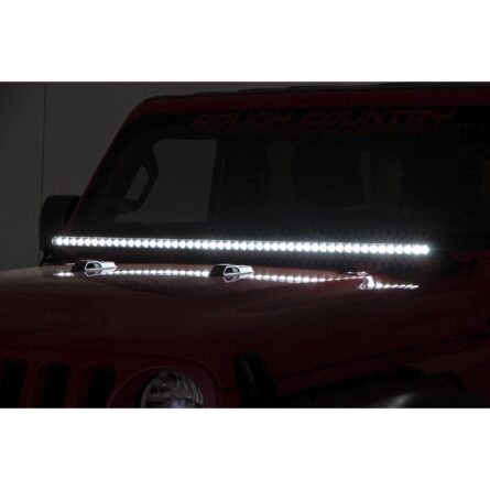 Rough Country LED Light - Cowl Mnt - 50 in Chrome Single Row - Jeep Wrangler JL (18-23)