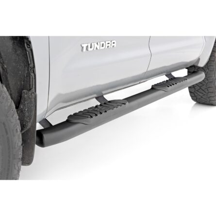 Rough Country Oval Nerf Step - Crew Cab - Black - Toyota Tundra 2WD/4WD (07-21)