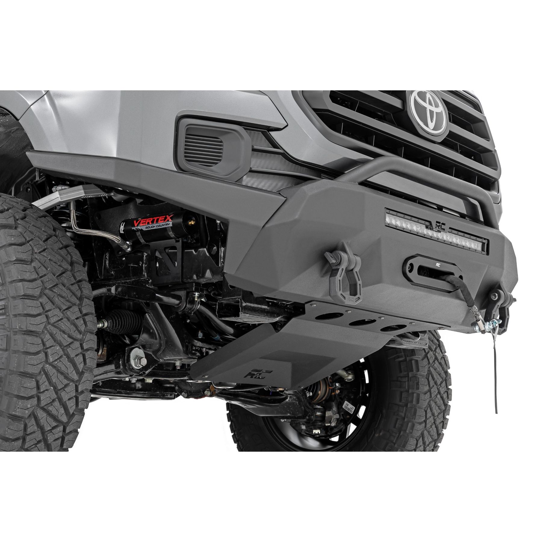 Rough Country Front Bumper - Hybrid - 20 in Blk DRL LED - Toyota Tacoma 4WD (2016-2023)