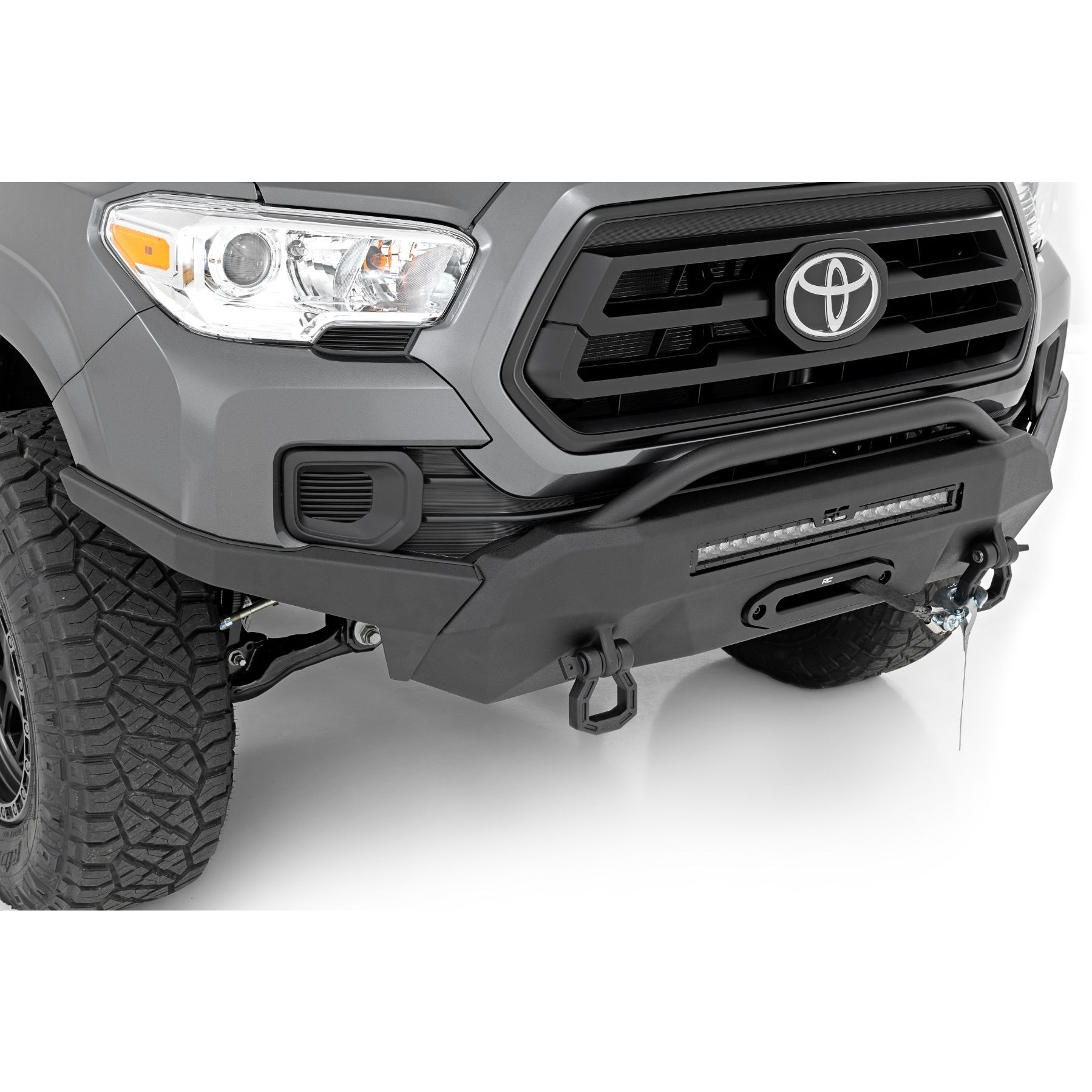 Rough Country Front Bumper - High Clearance - Hybrid - 20 in Blk LED - Toyota Tacoma 4WD (2016-2023)
