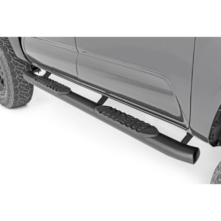 Rough Country Oval Nerf Step - Double Cab - Black - Toyota Tacoma 2WD/4WD (05-23)