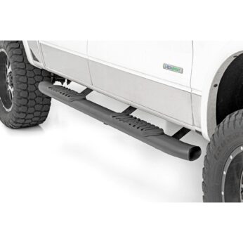 Rough Country Oval Nerf Step - Crew Cab - Black - Ford F-150 2WD/4WD (2009-2014)