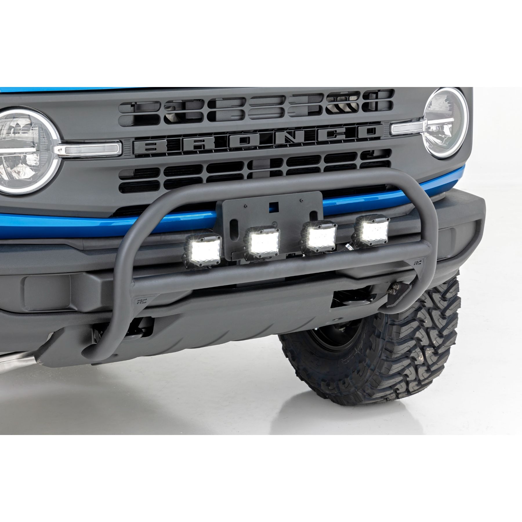 Rough Country Nudge Bar - 20 Inch BLK DRL Single Row LED - Ford Bronco 4WD (21-23)