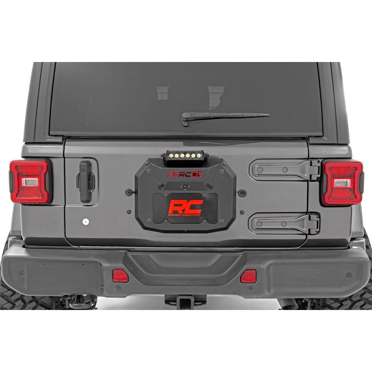 Rough Country Spare Tire Carrier Delete - 8 Inch Chrome LED - Jeep Wrangler JL (18-23)