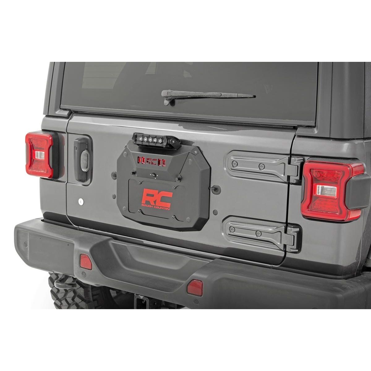 Rough Country Spare Tire Carrier Delete - 8 Inch Chrome LED - Jeep Wrangler JL (18-23)