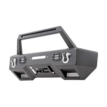 Rough Country FR Bumper - Stubby - Hoop - BLK LED - Jeep Gladiator JT/Wrangler JK & JL