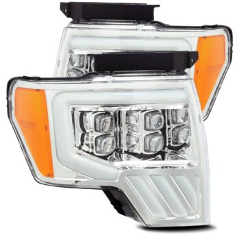 AlphaRex-LED Projector Headlights Plank Style Design Chrome