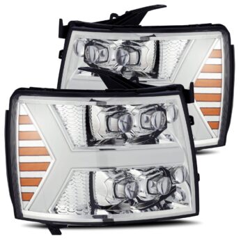 AlphaRex-LED Projector Headlights Plank Style Design Chrome