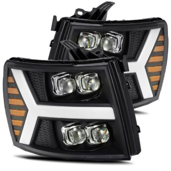 AlphaRex-LED Projector Headlights Plank Style Design Black
