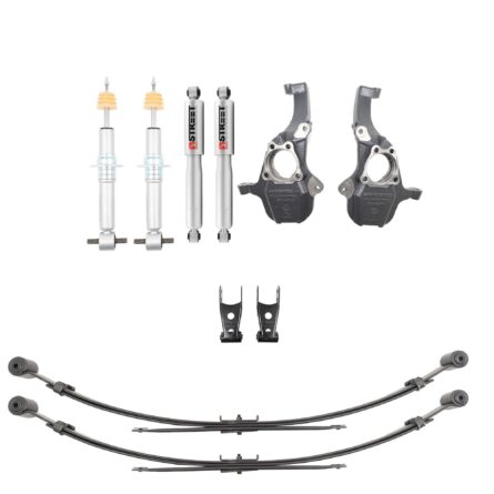 BELLTECH 350345SP LOWERING KIT FRONT AND REAR STREET PERFORMANCE STRUTS 2019+ Silverado/Sierra 1500 2WD/4WD 0-4IN. F / 4IN. R