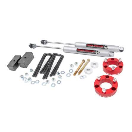 Rough Country 3 Inch Lift Kit - Red Spacer - Toyota Tacoma 2WD/4WD (2005-2023)