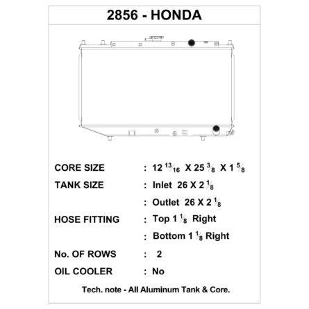 CSF 2856 - 88-91 Honda CRX Radiator (Discontinued)