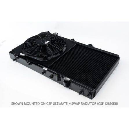 92-00 Civic All-Aluminum Fan Shroud w/ 12-inch SPAL Fan - Black