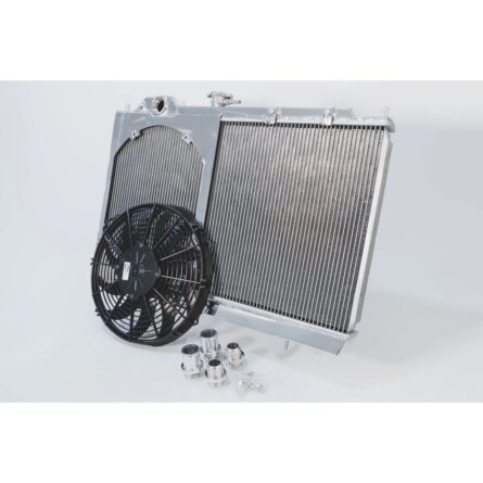 Mitsubishi Evo 4/5/6/7/8/9 Full Size Slim All-Aluminum Radiator w/ 12in SPAL Fan