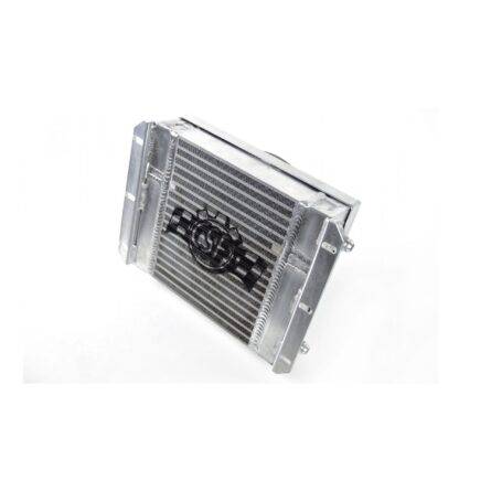 13.8in x 10in Dual Fluid Bar & Plate HD Oil Cooler w/9in SPAL Fan