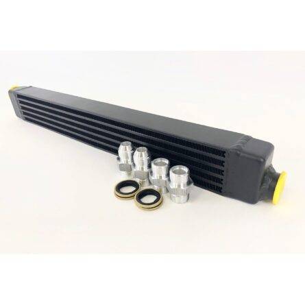 BMW E30 Oil Cooler w/ fittings for OEM style and AN-10 male connections