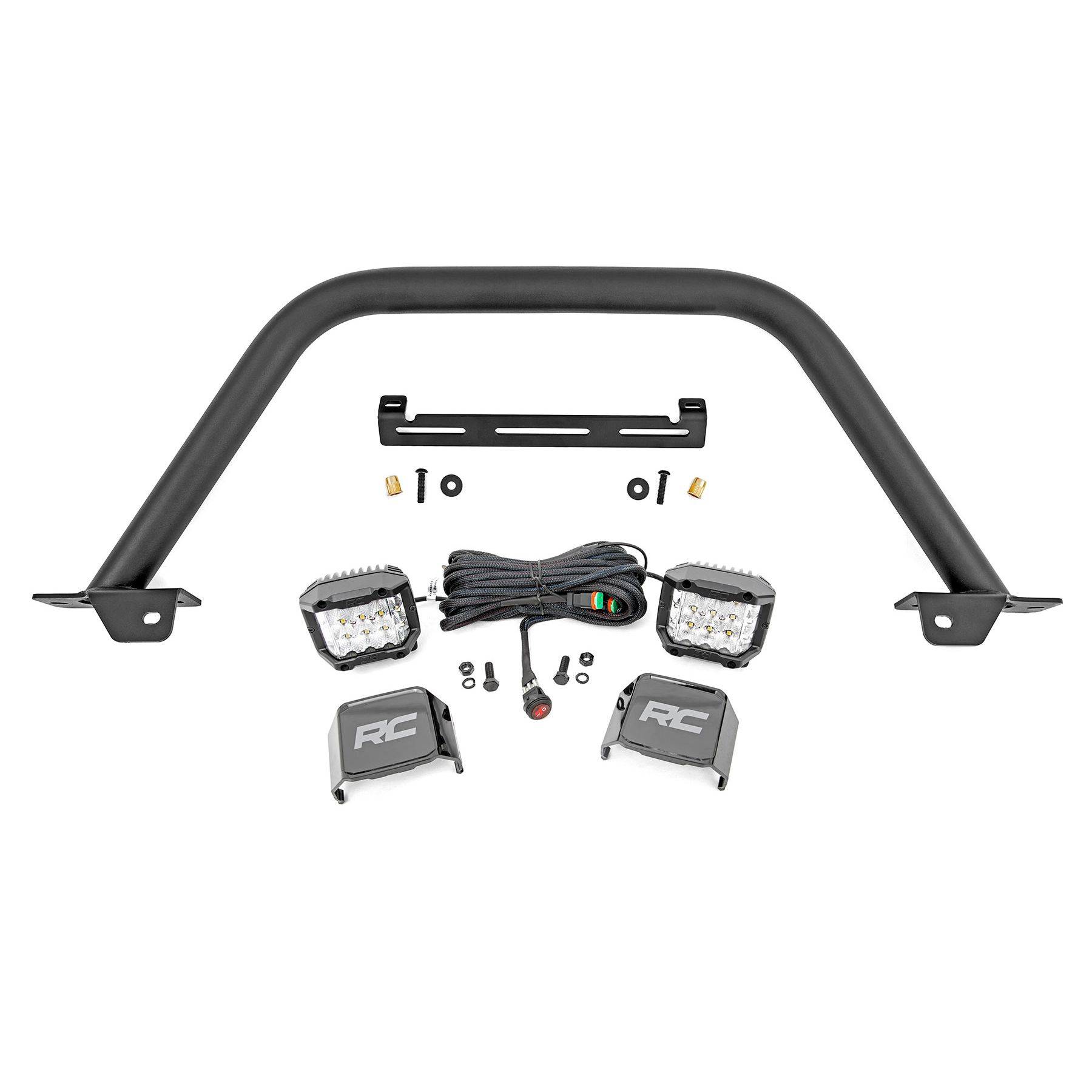 Rough Country Safari Bar - 3 in OSRAM (Pair) - Wide - OE Modular Steel - Ford Bronco (21-23)